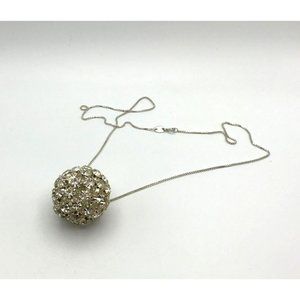 Necklace Swarvoski Ball 925 silver 20" length